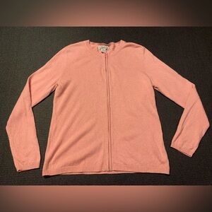 Arid K Designer‎ Collection Pink Silk and Cashmere Full Zip Sweater Size Medium
